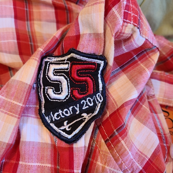 (1549) Swiss Cross Boys Casual Short Sleeve Shirt, Size: 14/16 Color: Red - Picture 10 of 10